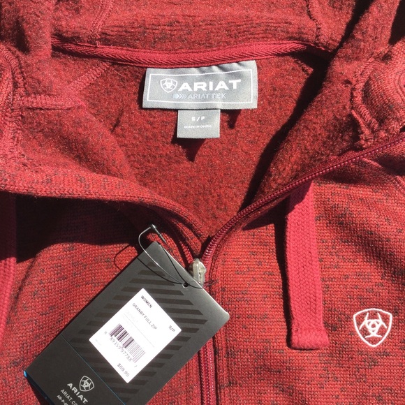 Granby Full Zip Knit Hoodie- Cabernet - Picture 4 of 5